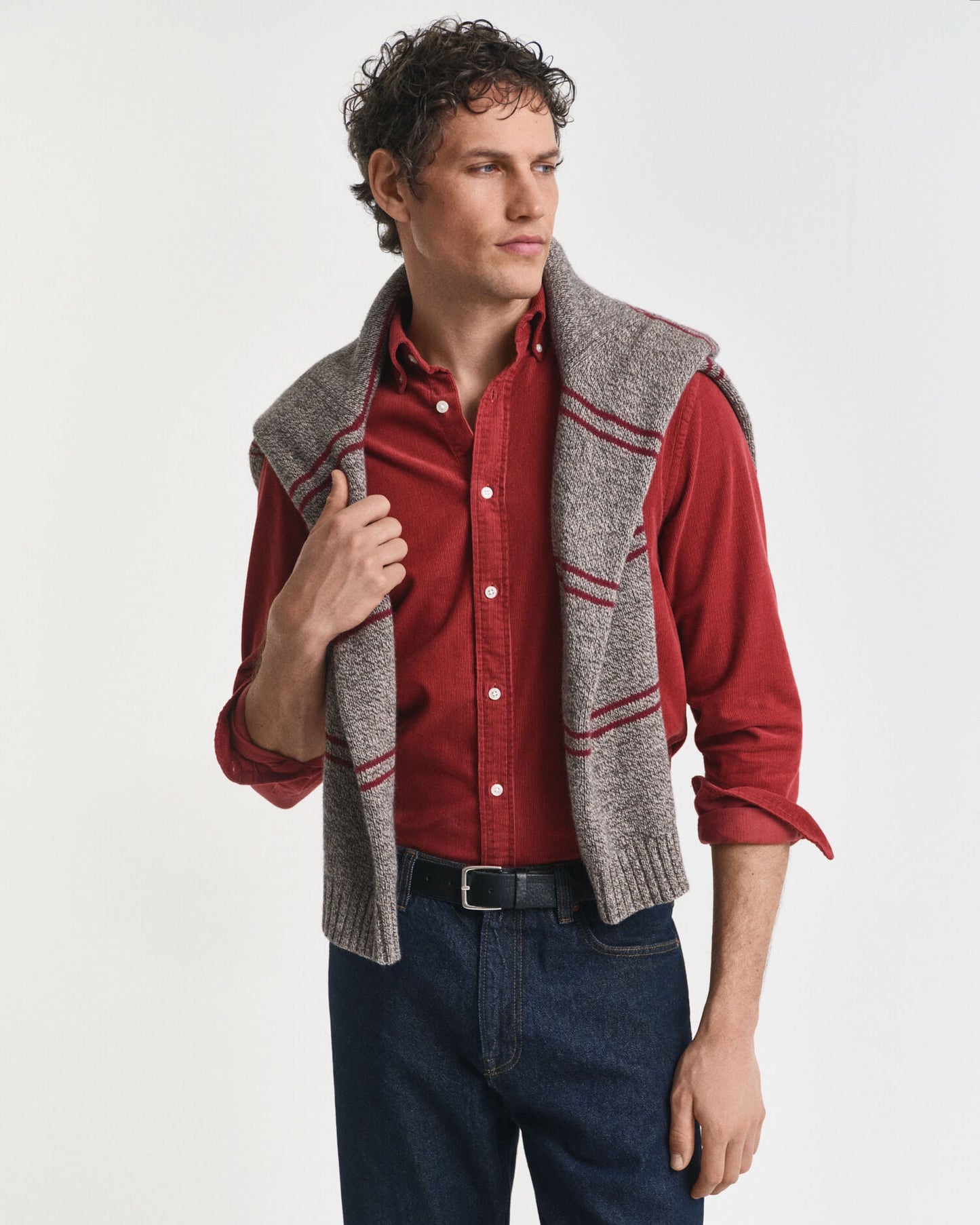 Regular Fit Hemd aus Baumwollcord