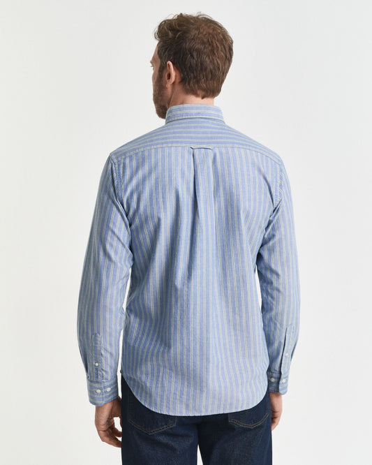 Regular Fit Gestreiftes Oxford-Hemd mit Archivmuster