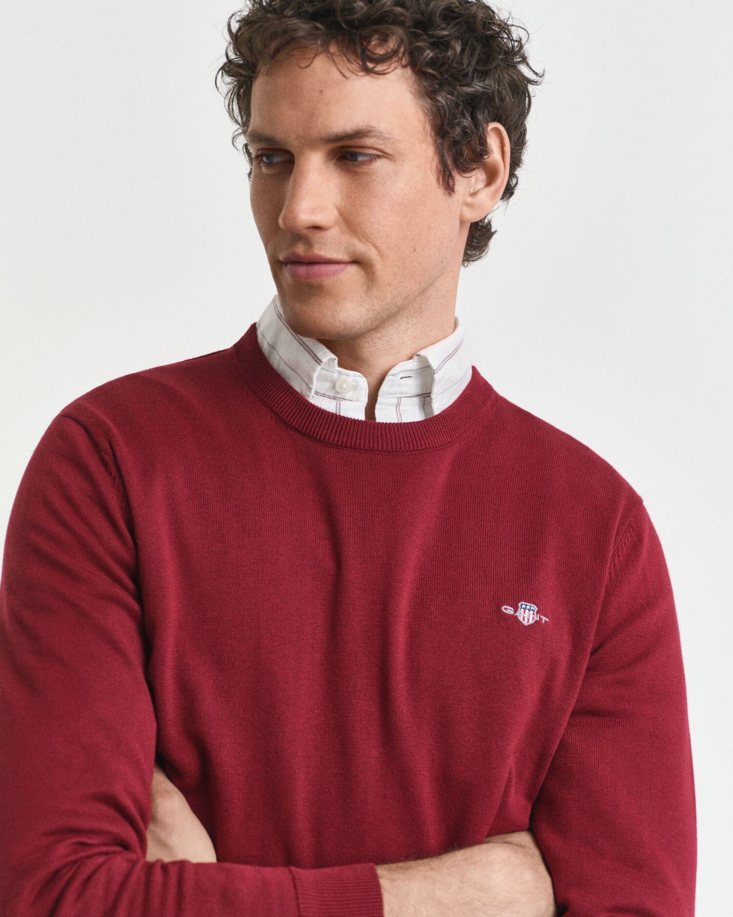 Pull col rond en coton classique