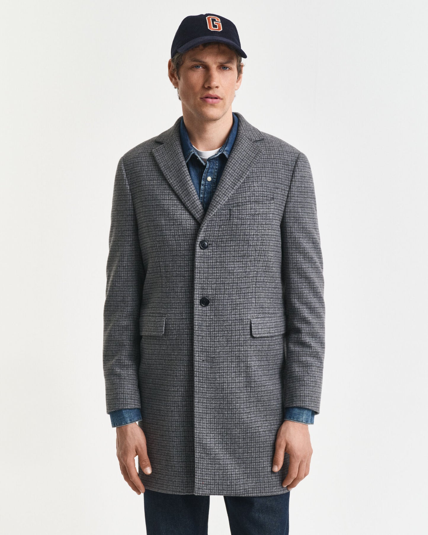 Manteau en laine bicolore