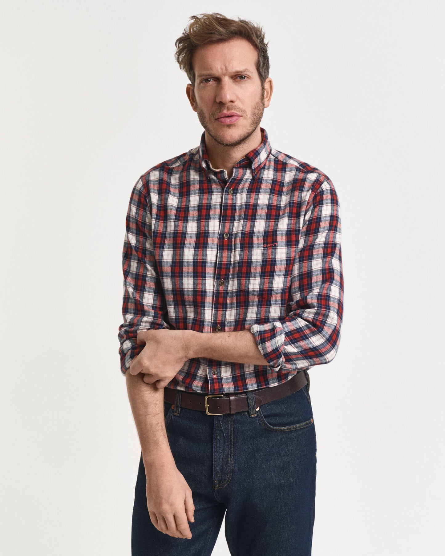 Regular Fit Kariertes Windblown Flanellhemd