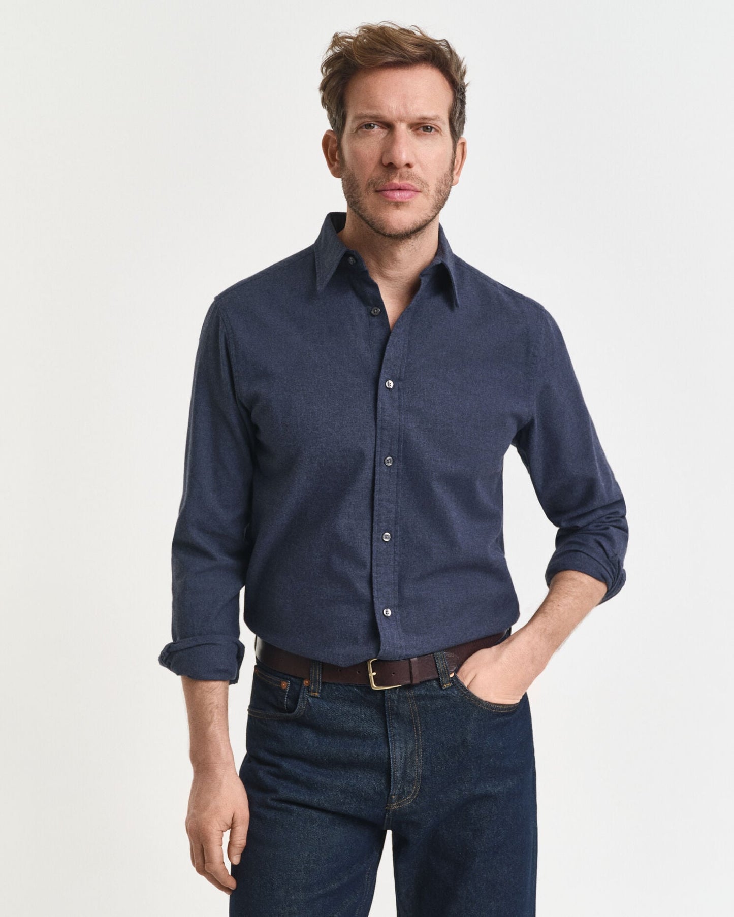 Regular Fit Melange Flannel Shirt