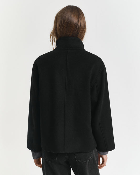 Kurze Wolljacke mit Reißverschluss