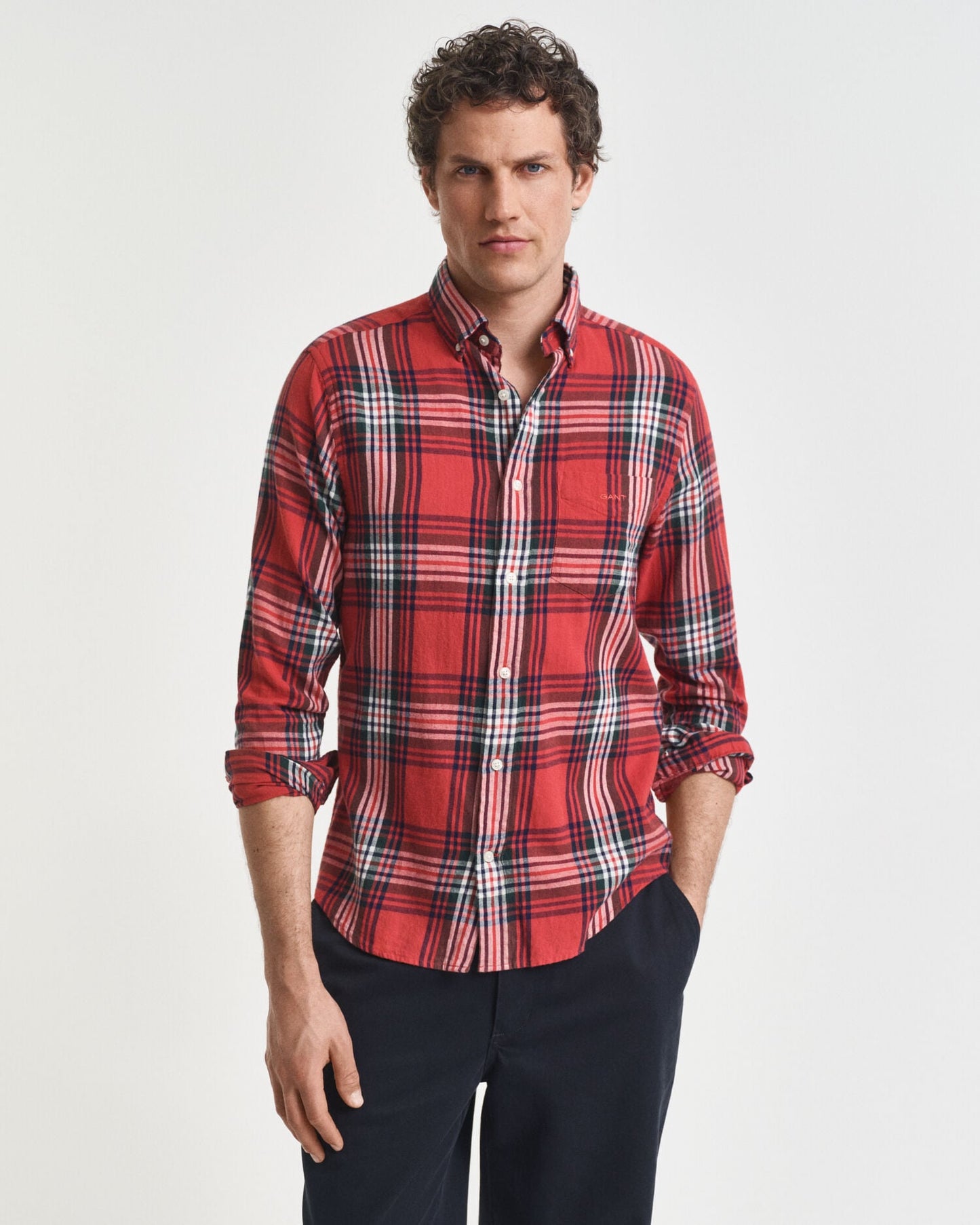 Regular Fit Windblown Flanellhemd mit Karomuster