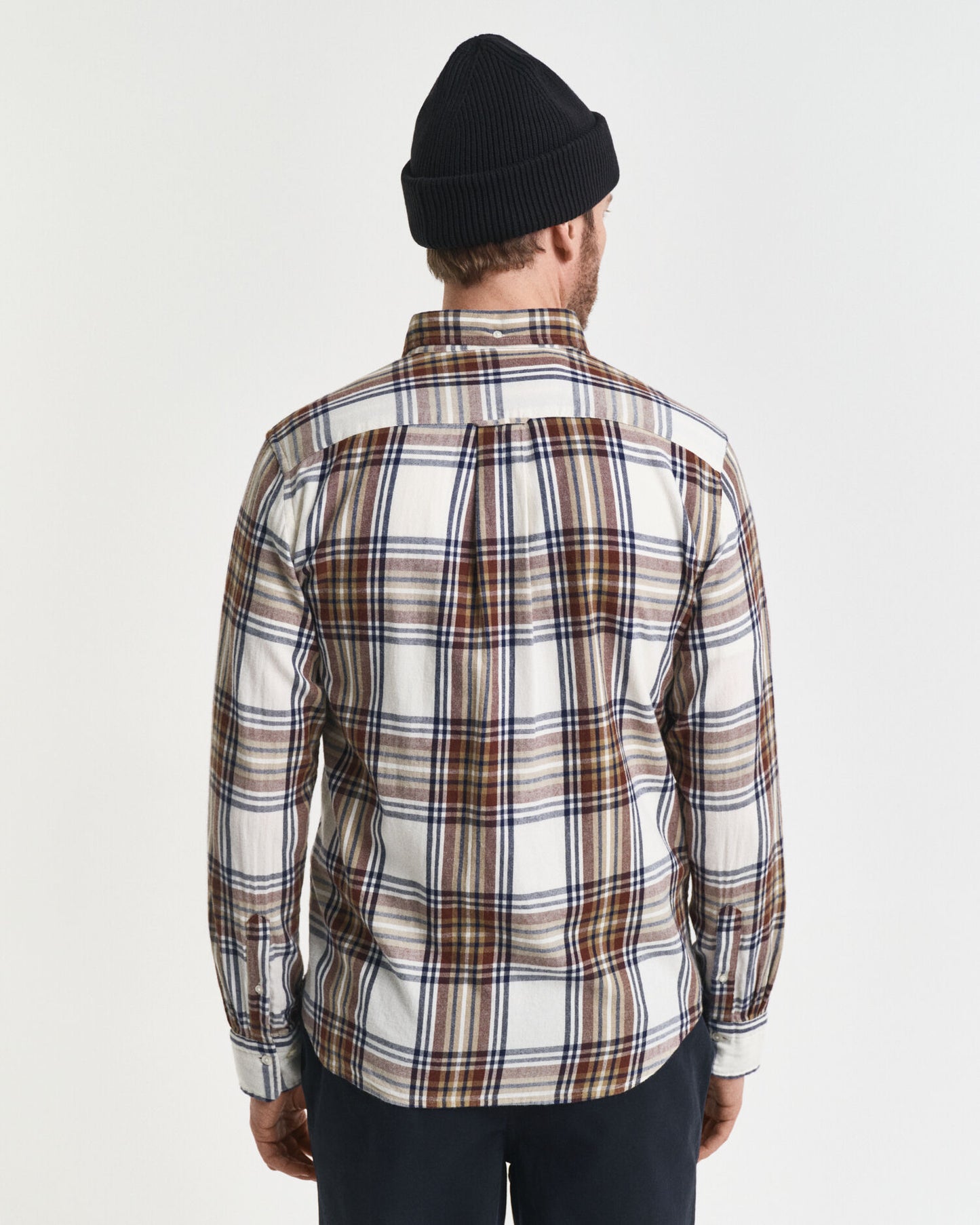 Regular Fit Hemd aus windgewaschenem Flanell mit Karomuster
