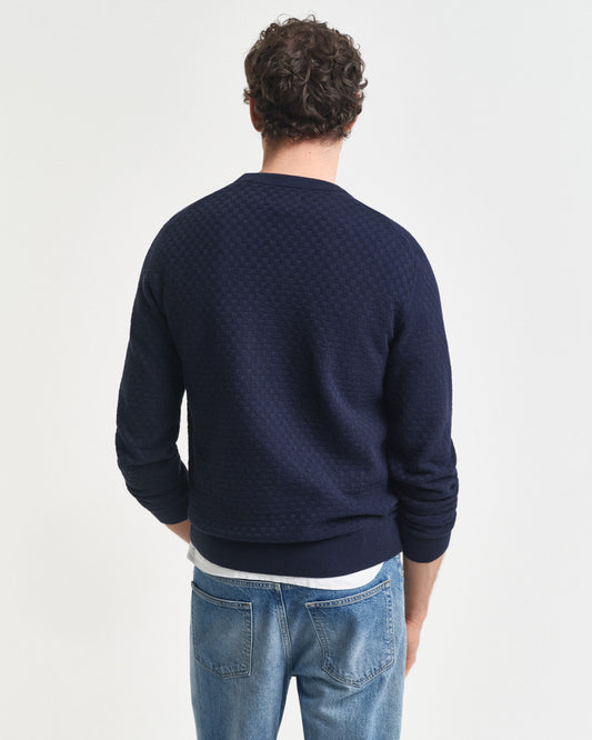 Pull ras du cou micro-texturé