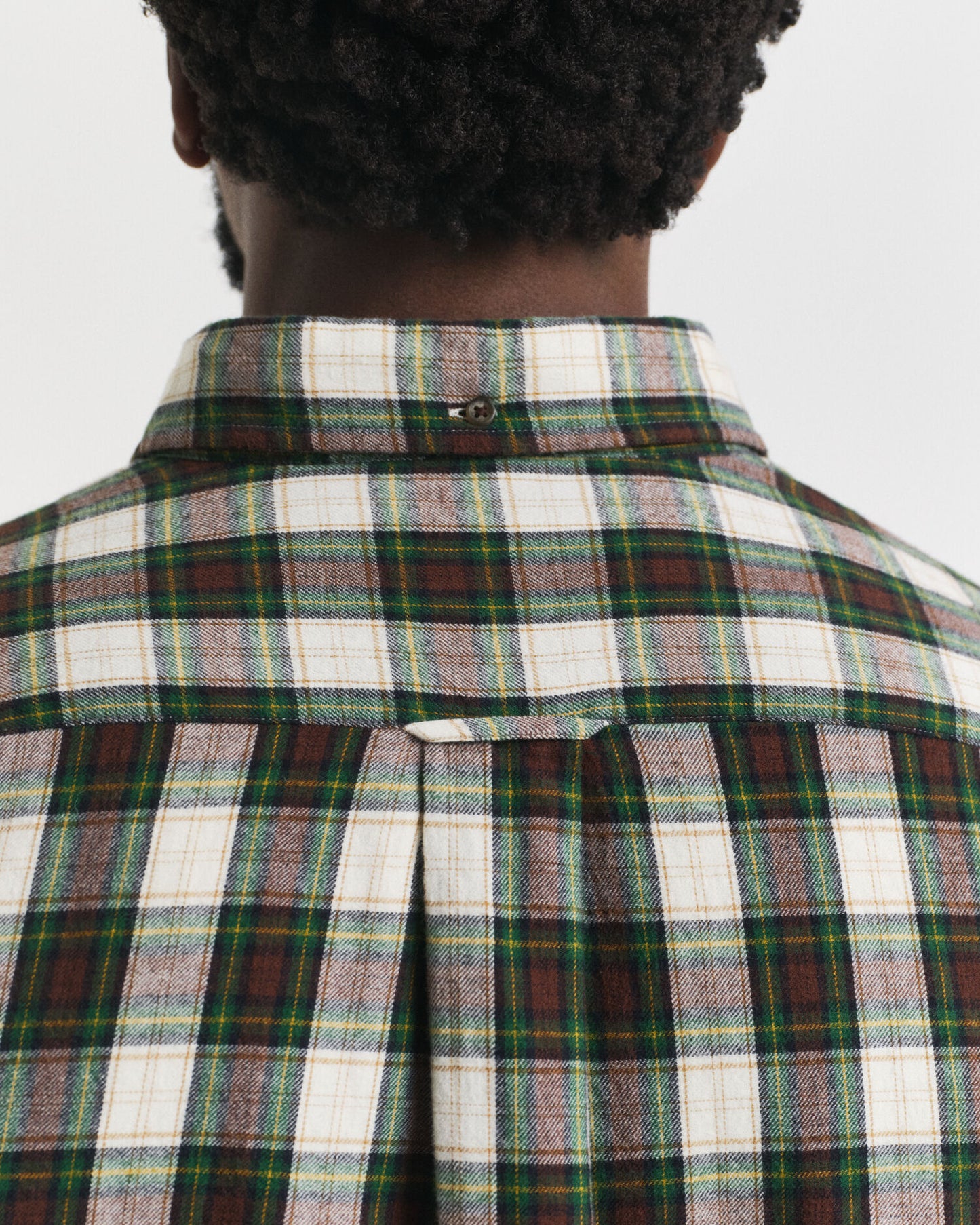 Chemise en flanelle soufflée à carreaux coupe droite