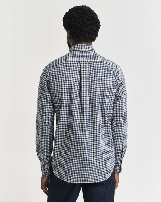 Chemise en sergé vichy coupe droite