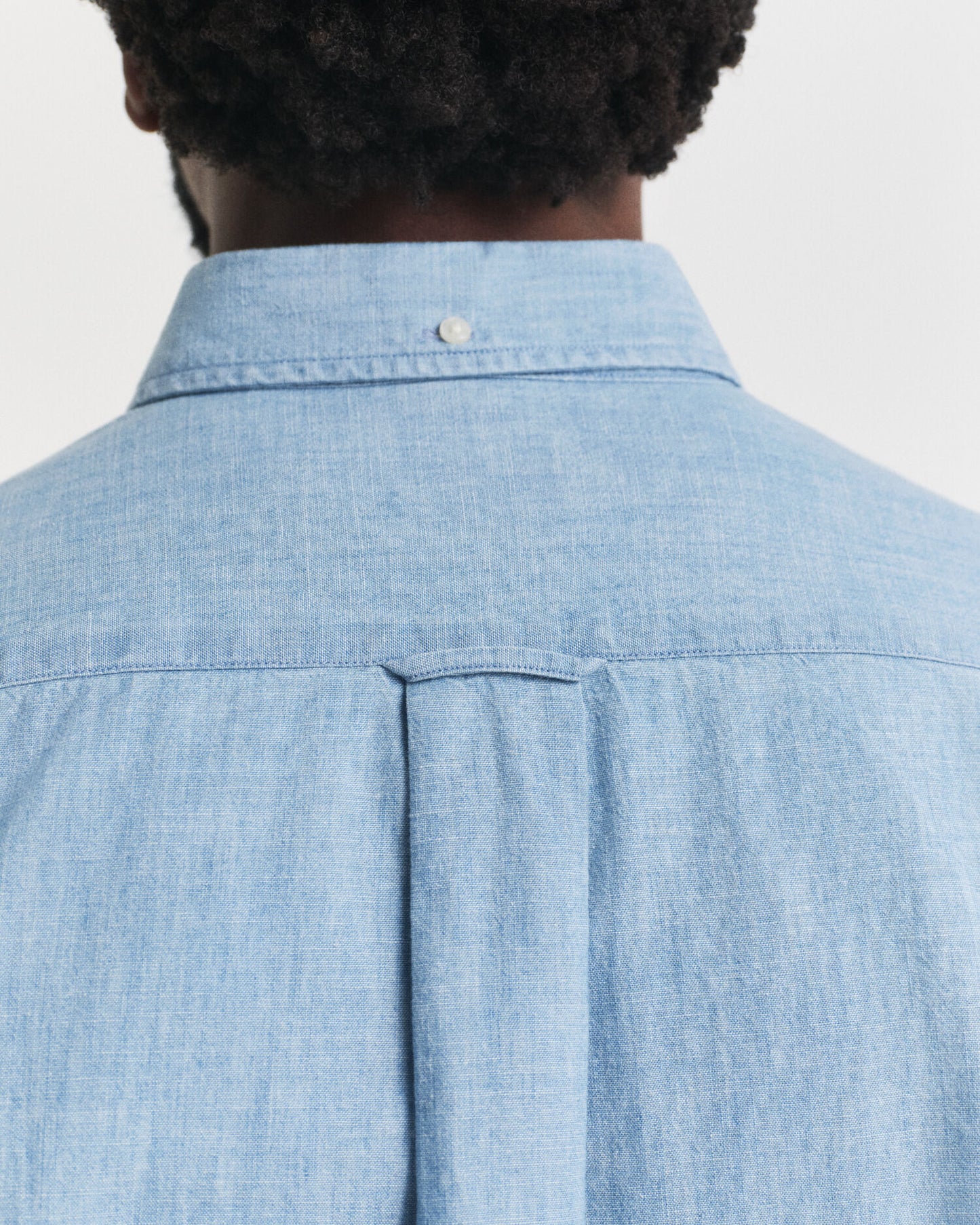Chemise en chambray indigo coupe droite