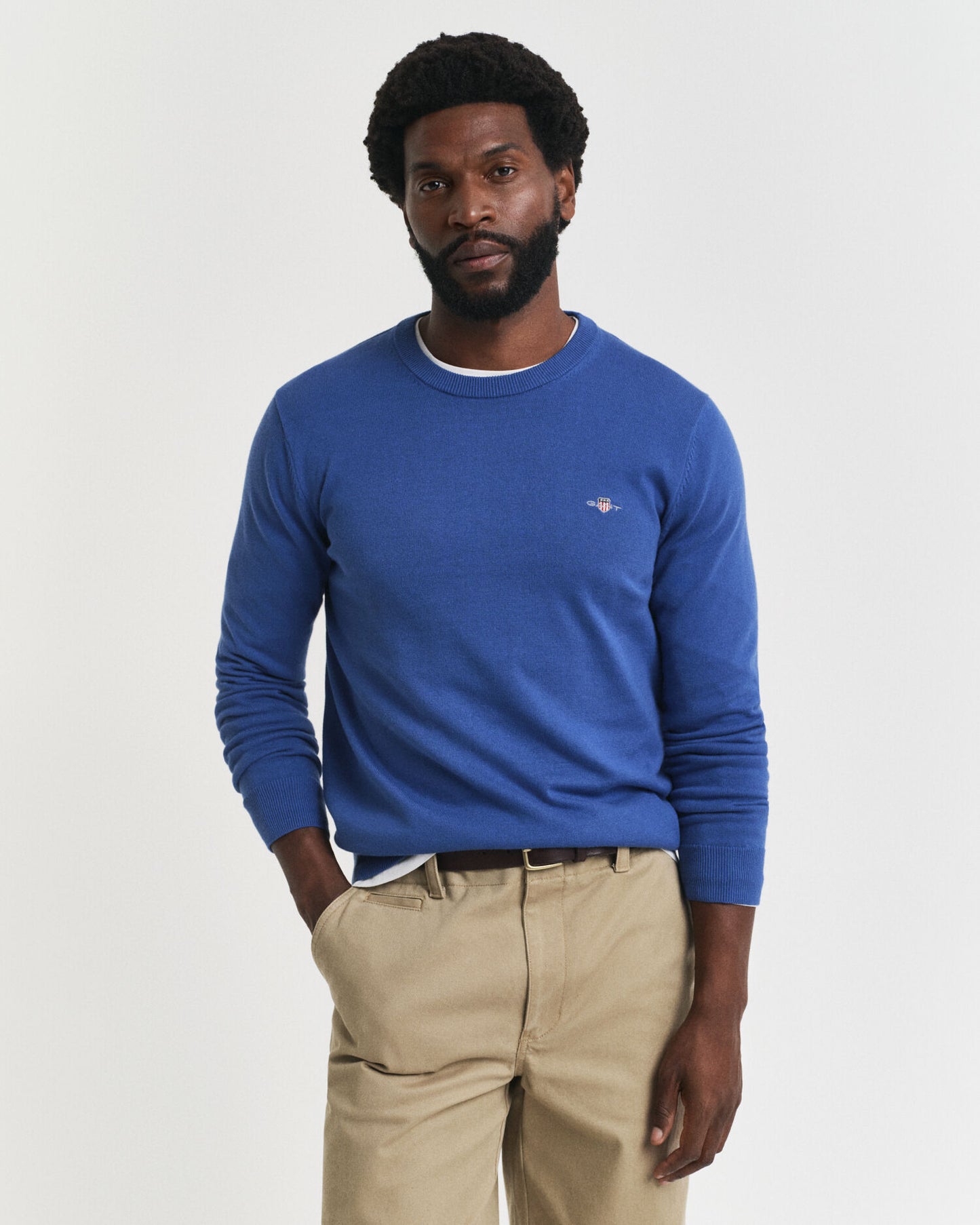 Pull col rond en coton classique