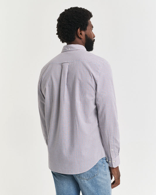 Chemise classique en popeline à micro-carreaux coupe regular