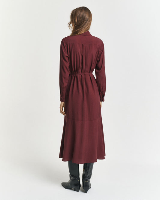 Robe-chemise midi en viscose