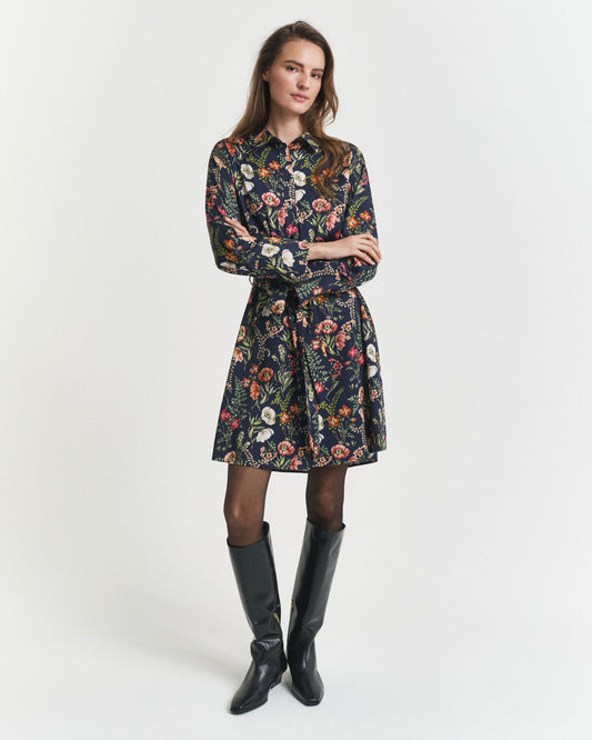 Robe Chemise en Viscose à Imprimé Floral