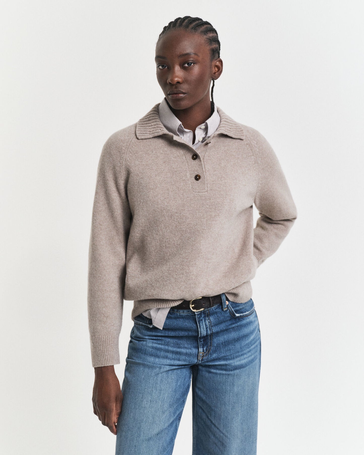 Knitted Wool Cashmere Blend Rugger