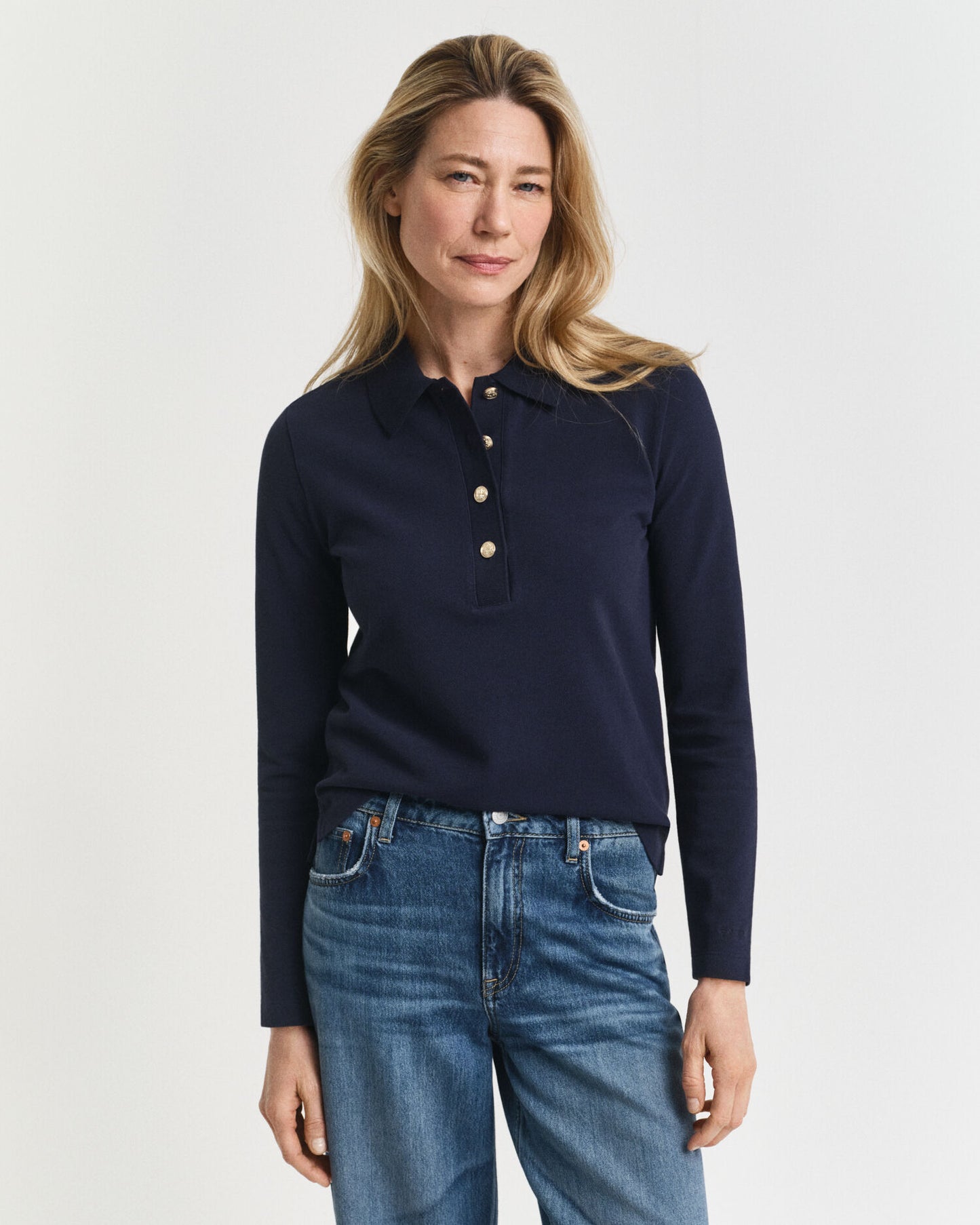 Long Sleeve Pique Polo Shirt