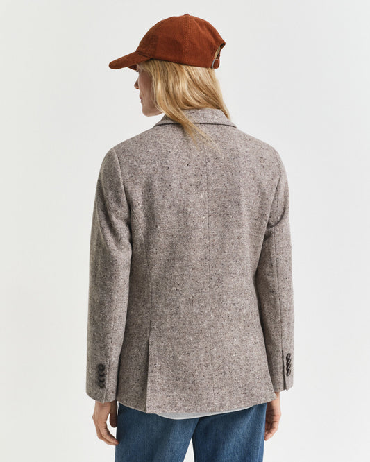 Regular Fit Blazer aus strukturierter Wolle