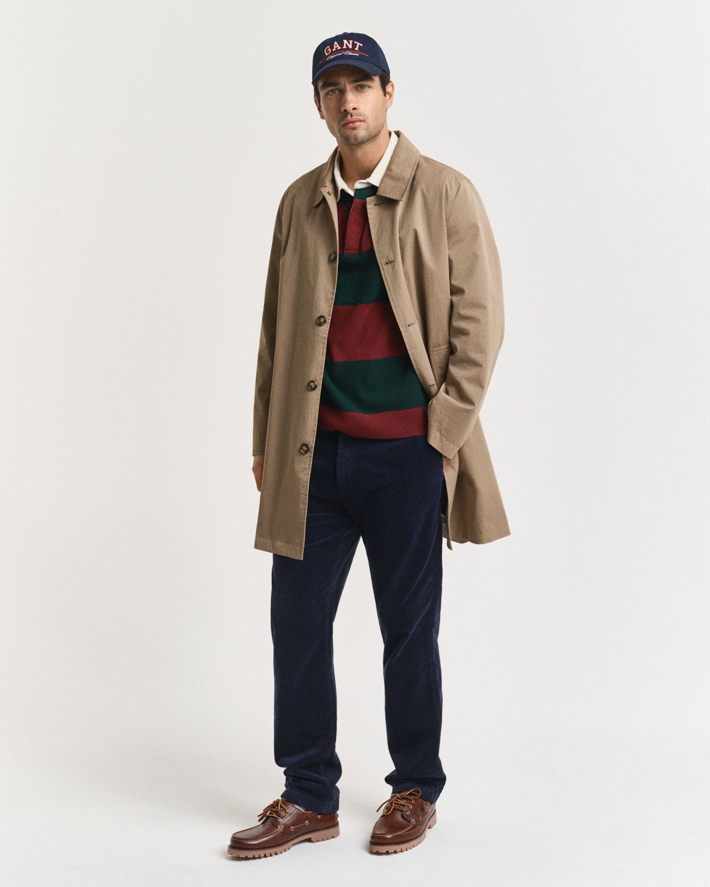 Gestreifter Extrafeiner Lambswool Rugger Pullover