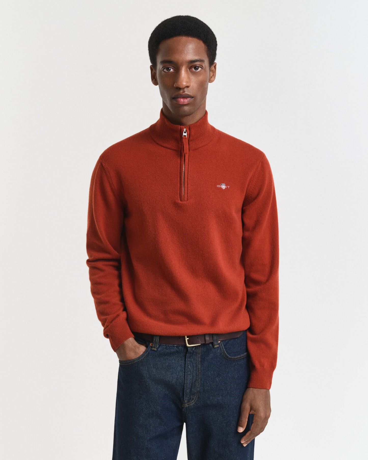 Pull demi-zip en lambswool extrafin