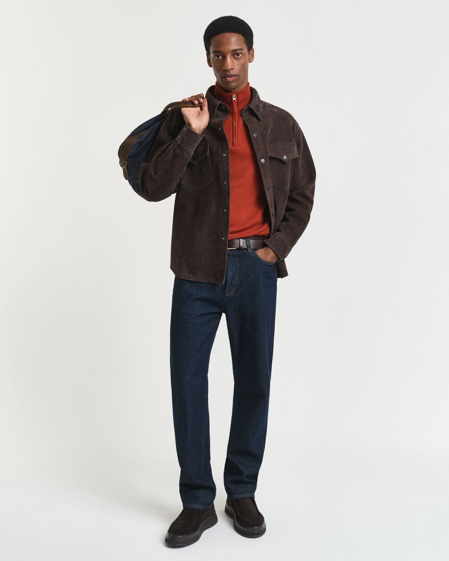 Pull demi-zip en lambswool superfine