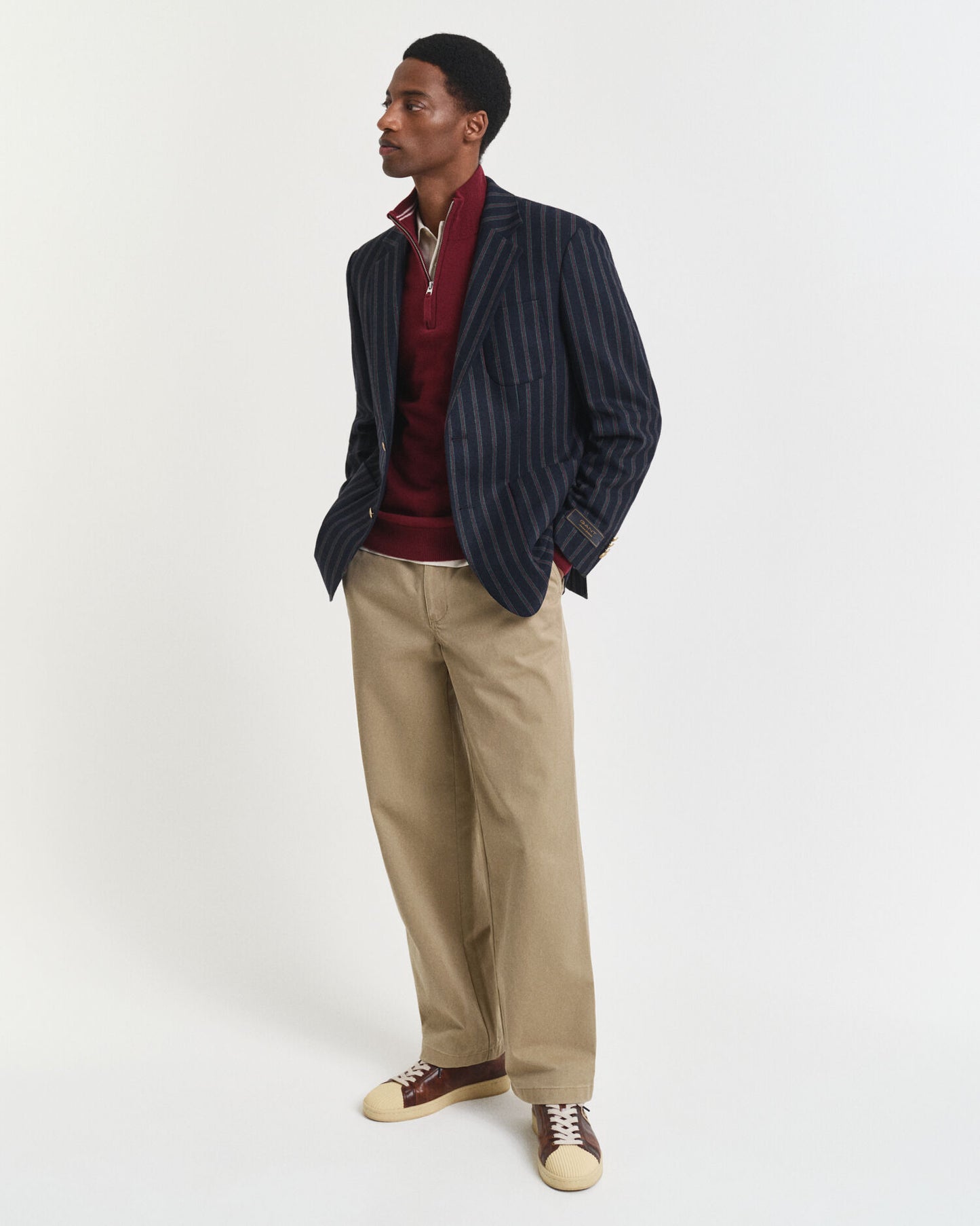 Pull demi-zip en lambswool superfine