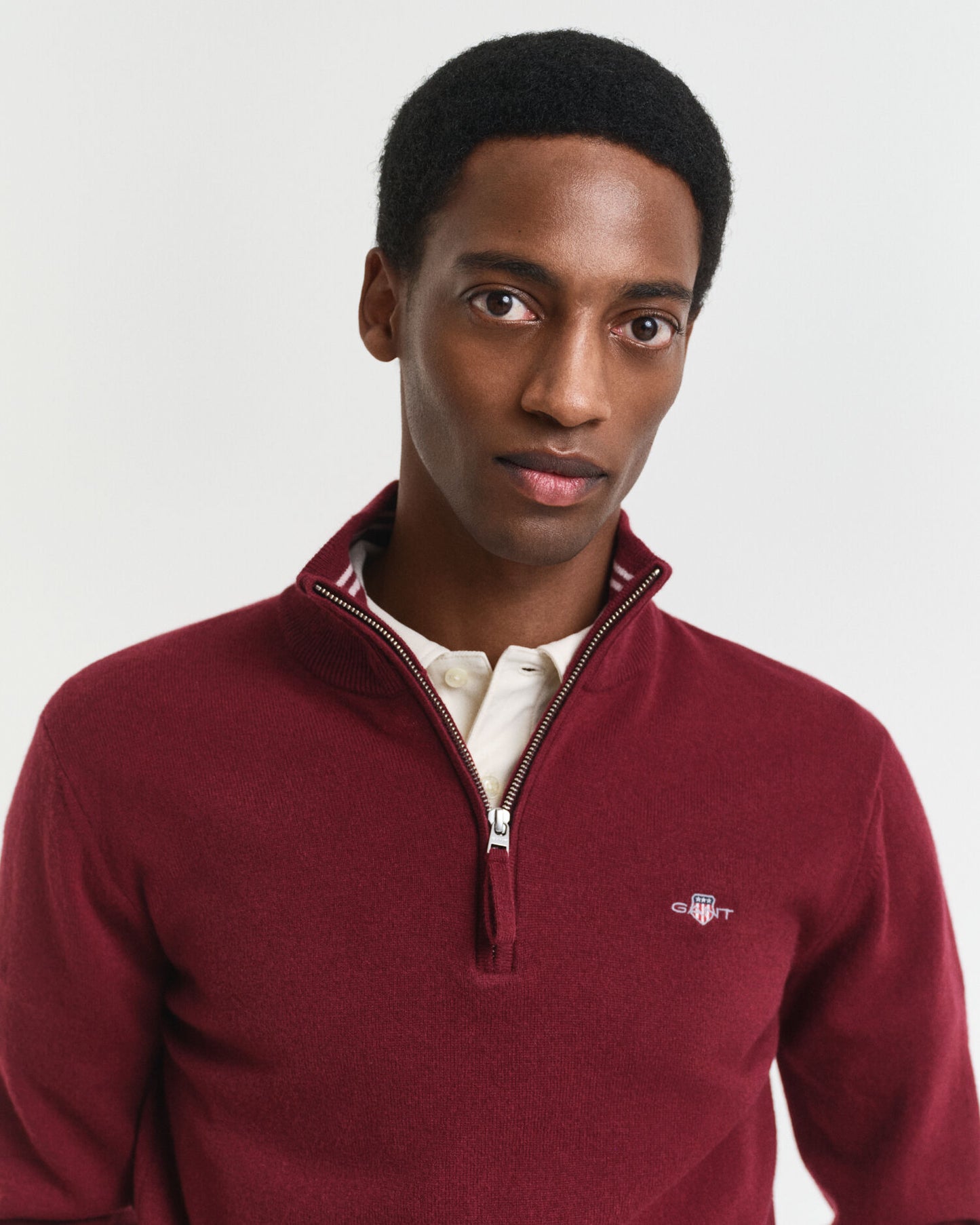 Pull demi-zip en lambswool superfine