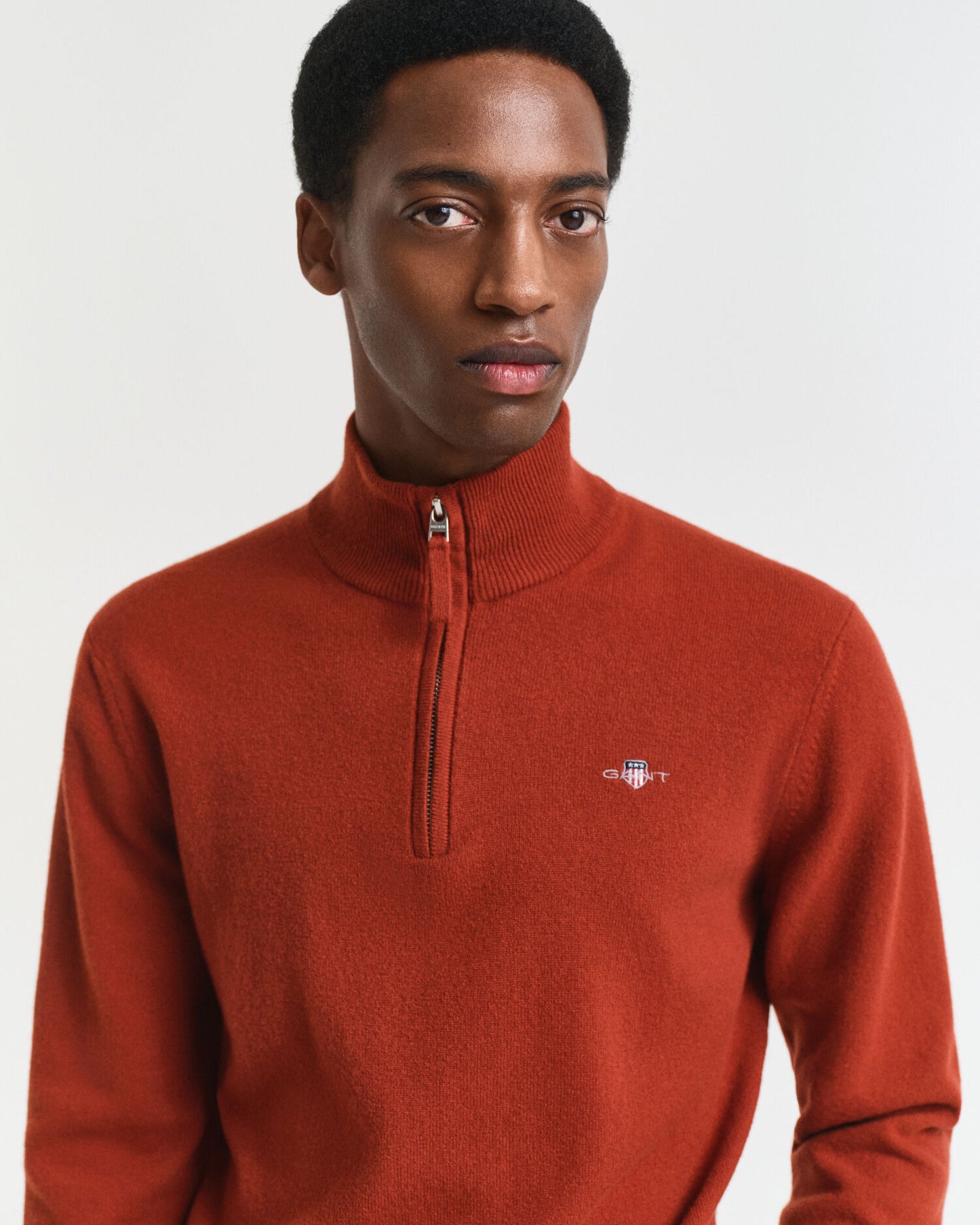 Pull demi-zip en lambswool superfine