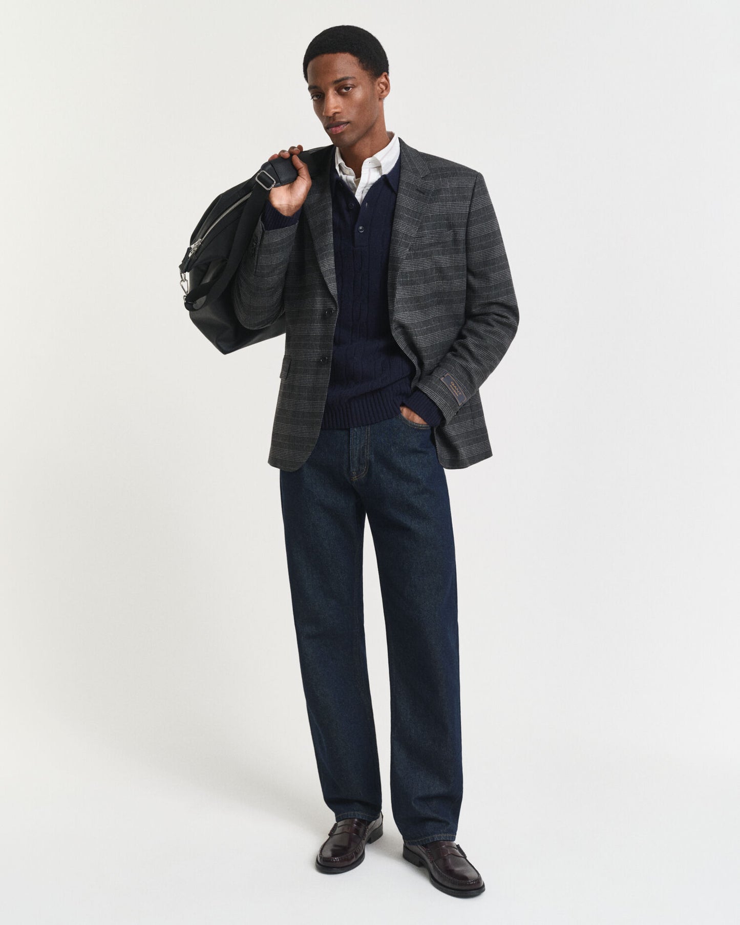 Veste de costume coupe slim à carreaux Glen