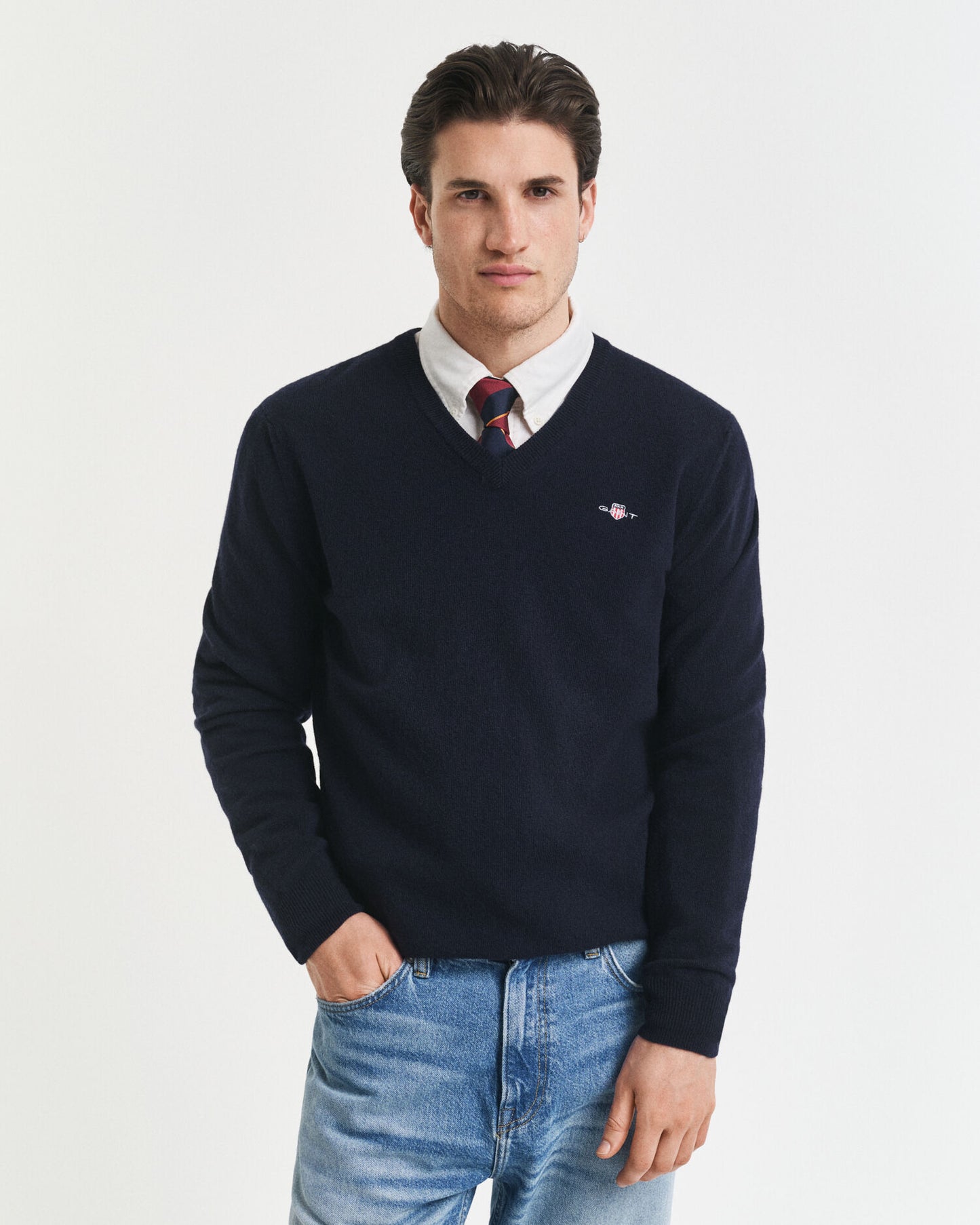 Pull Col V en Laine d'Agneau Superfine