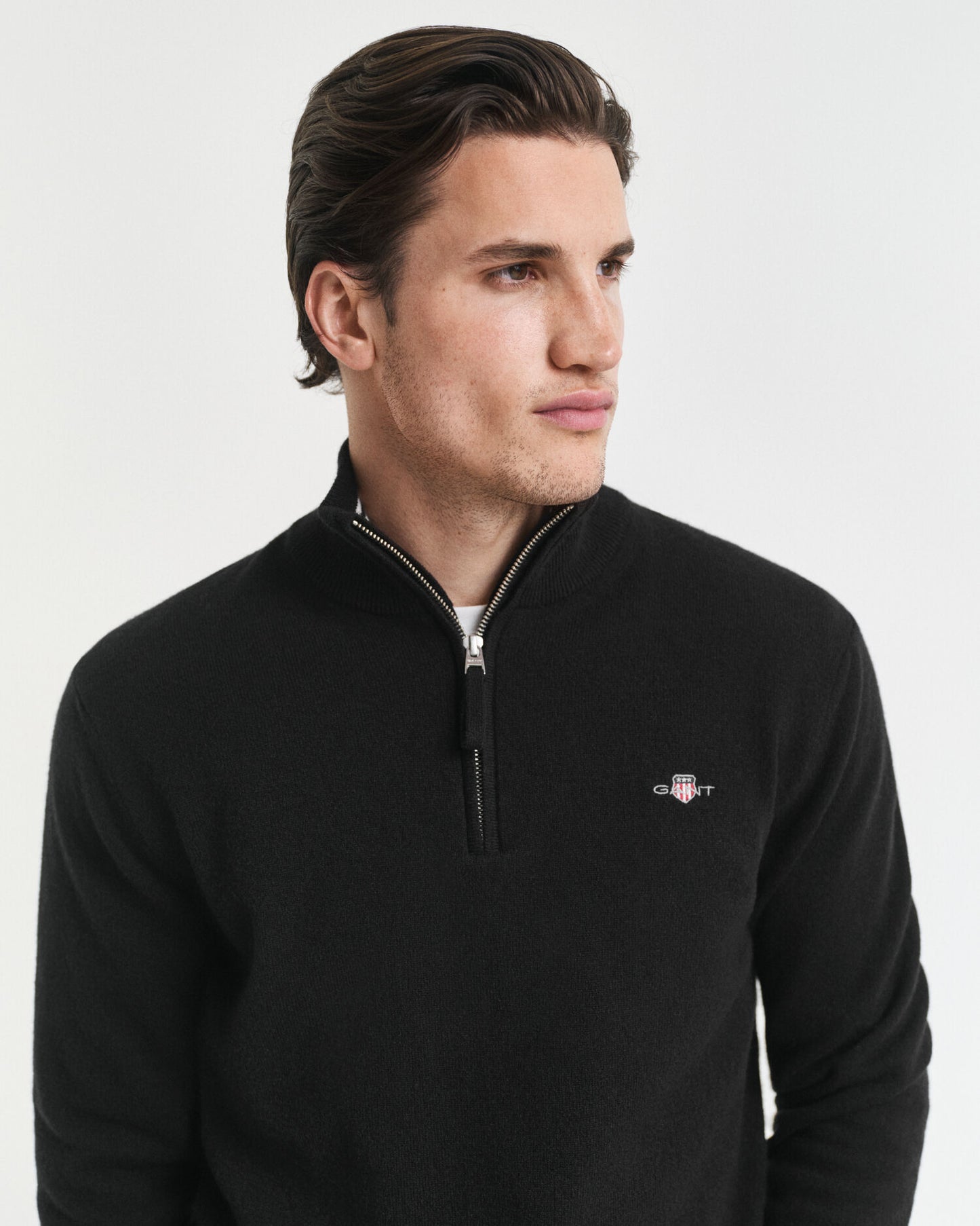 Pull demi-zip en lambswool extrafin