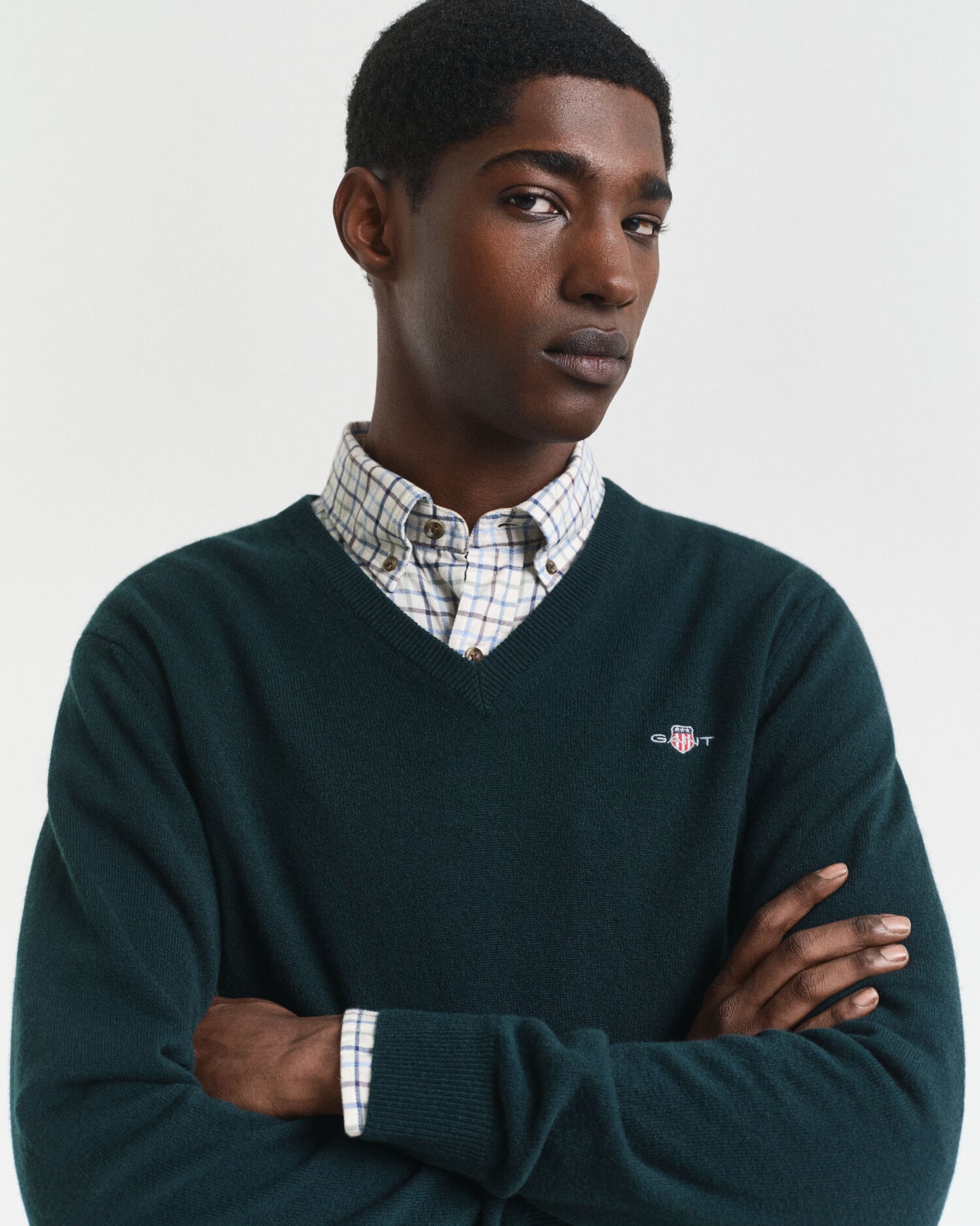 Pull en V en laine d'agneau superfine