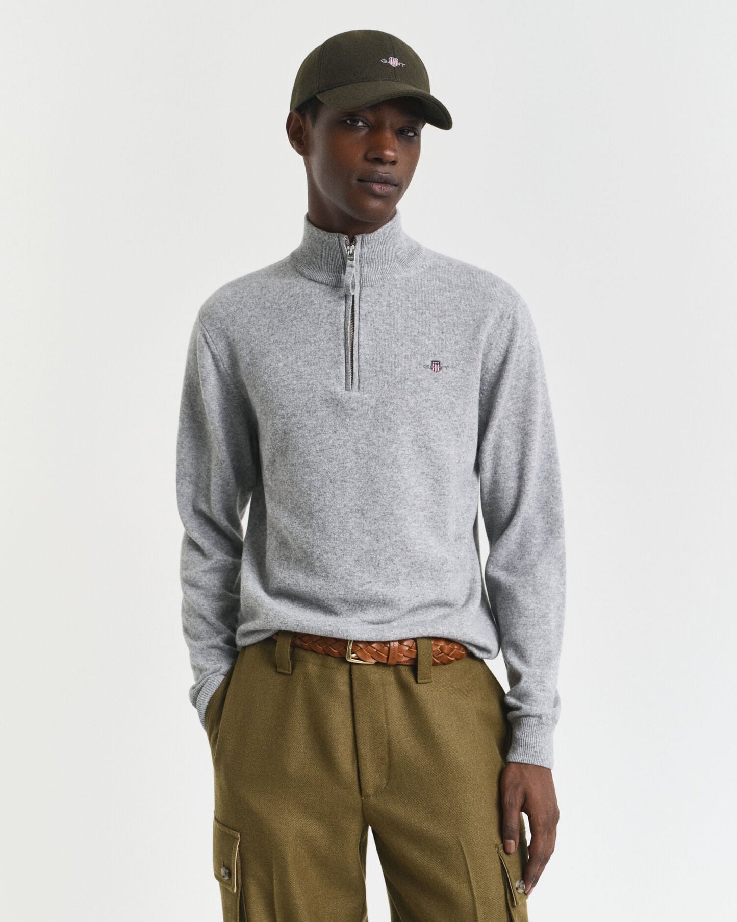 Pull demi-zip en lambswool superfine