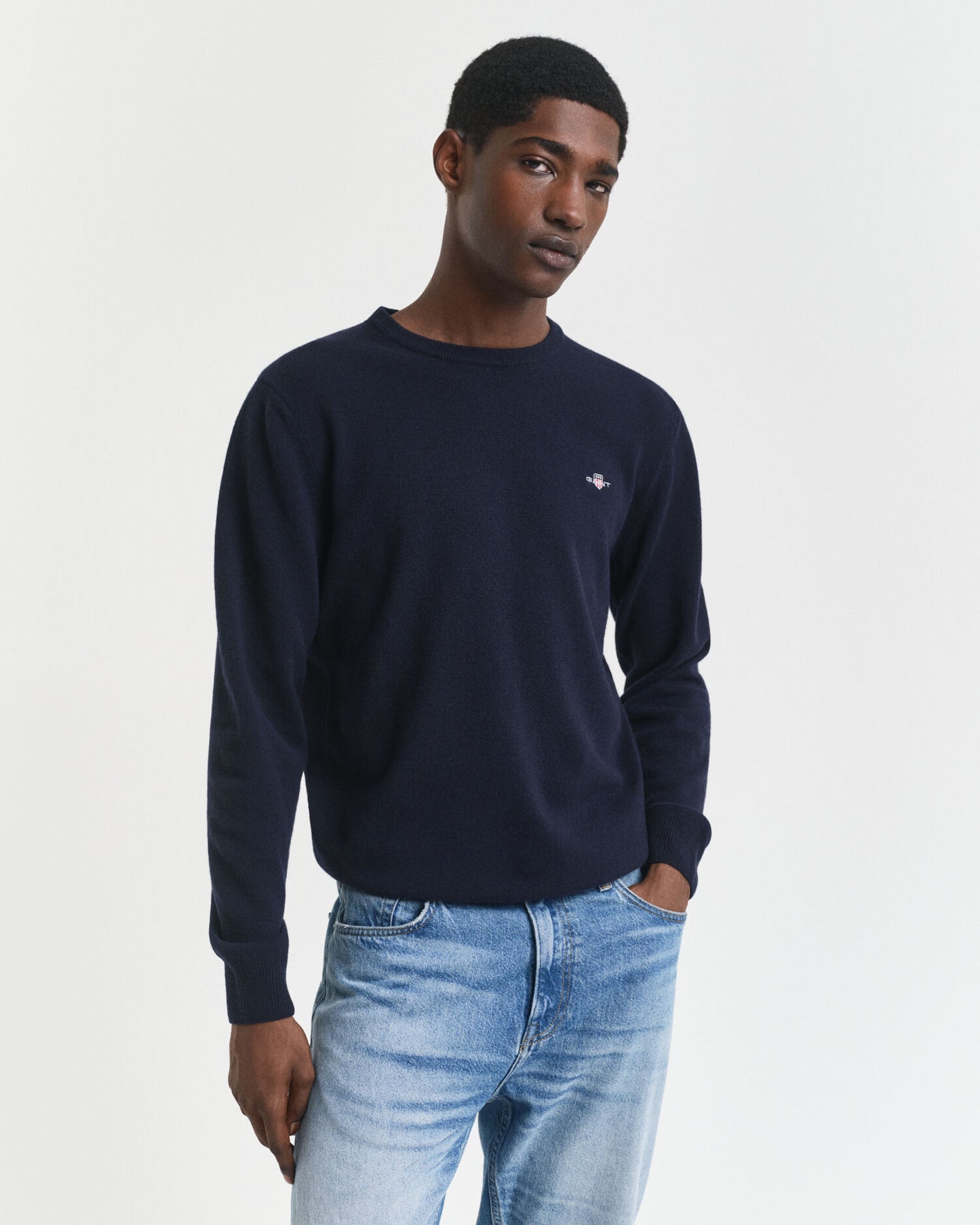 Superfeiner Lambswool-Pullover mit Rundhalsausschnitt