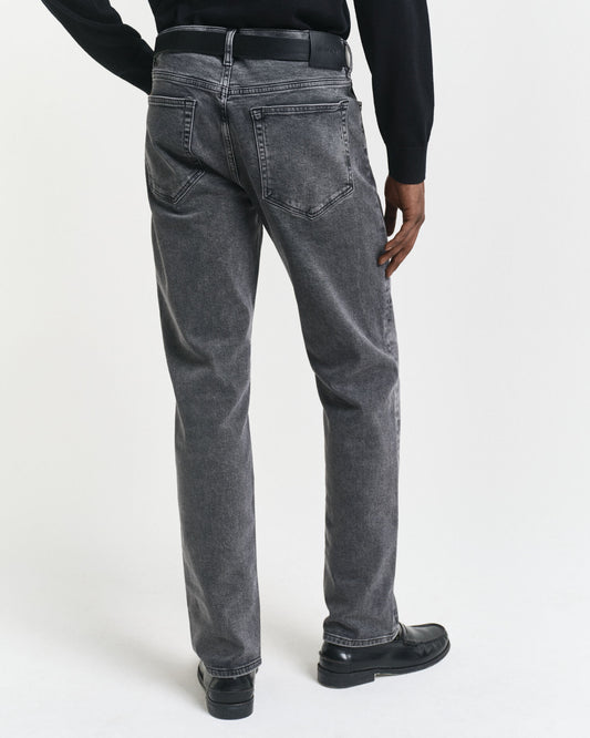 Jeans coupe droite délavage noir