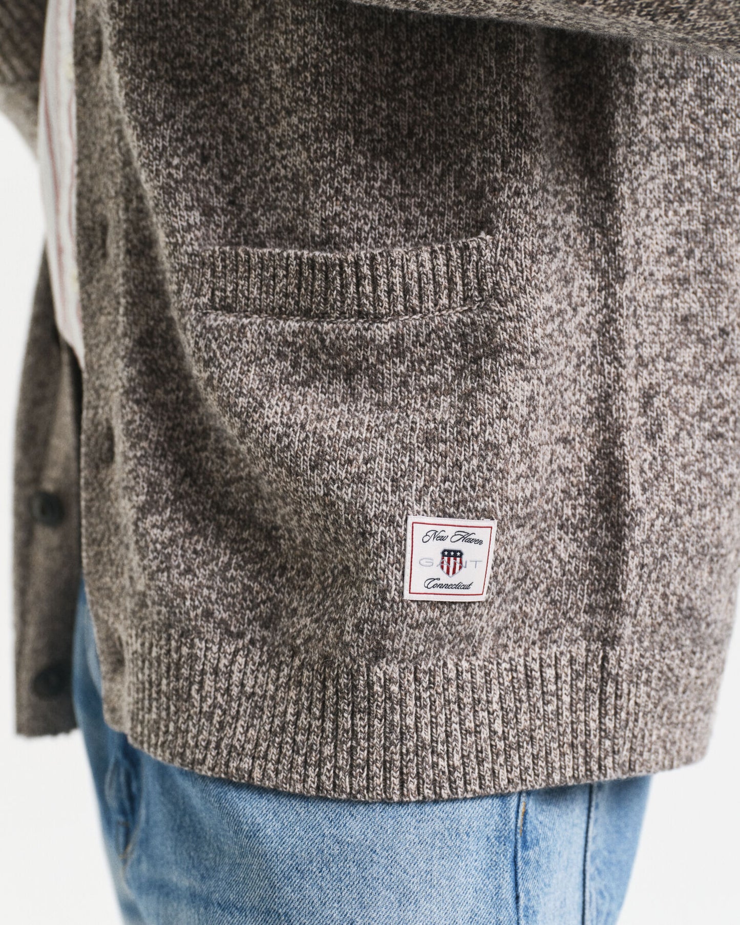 Cardigan mouliné en mélange de laine