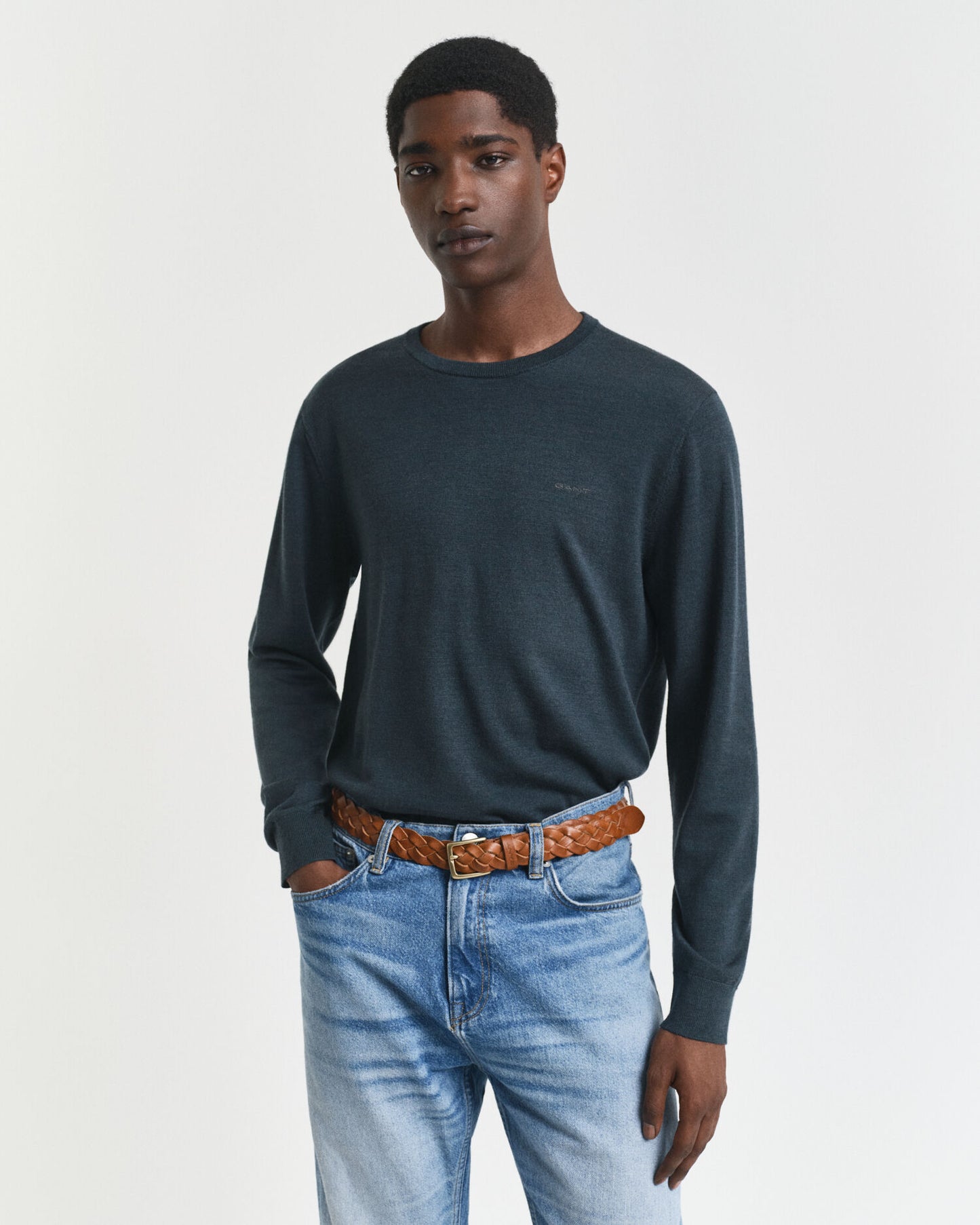 Pullover aus extrafeiner Merinowolle mit Rundhalsausschnitt