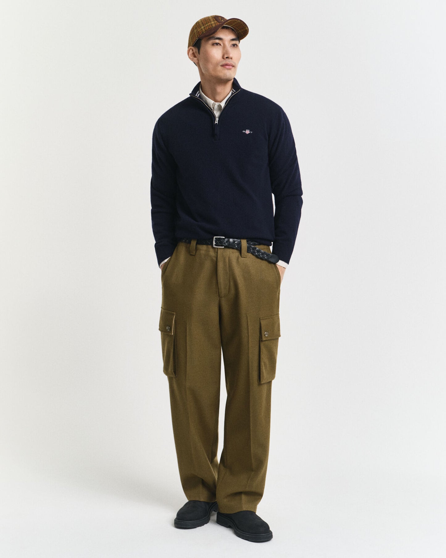 Pull demi-zip en lambswool superfine
