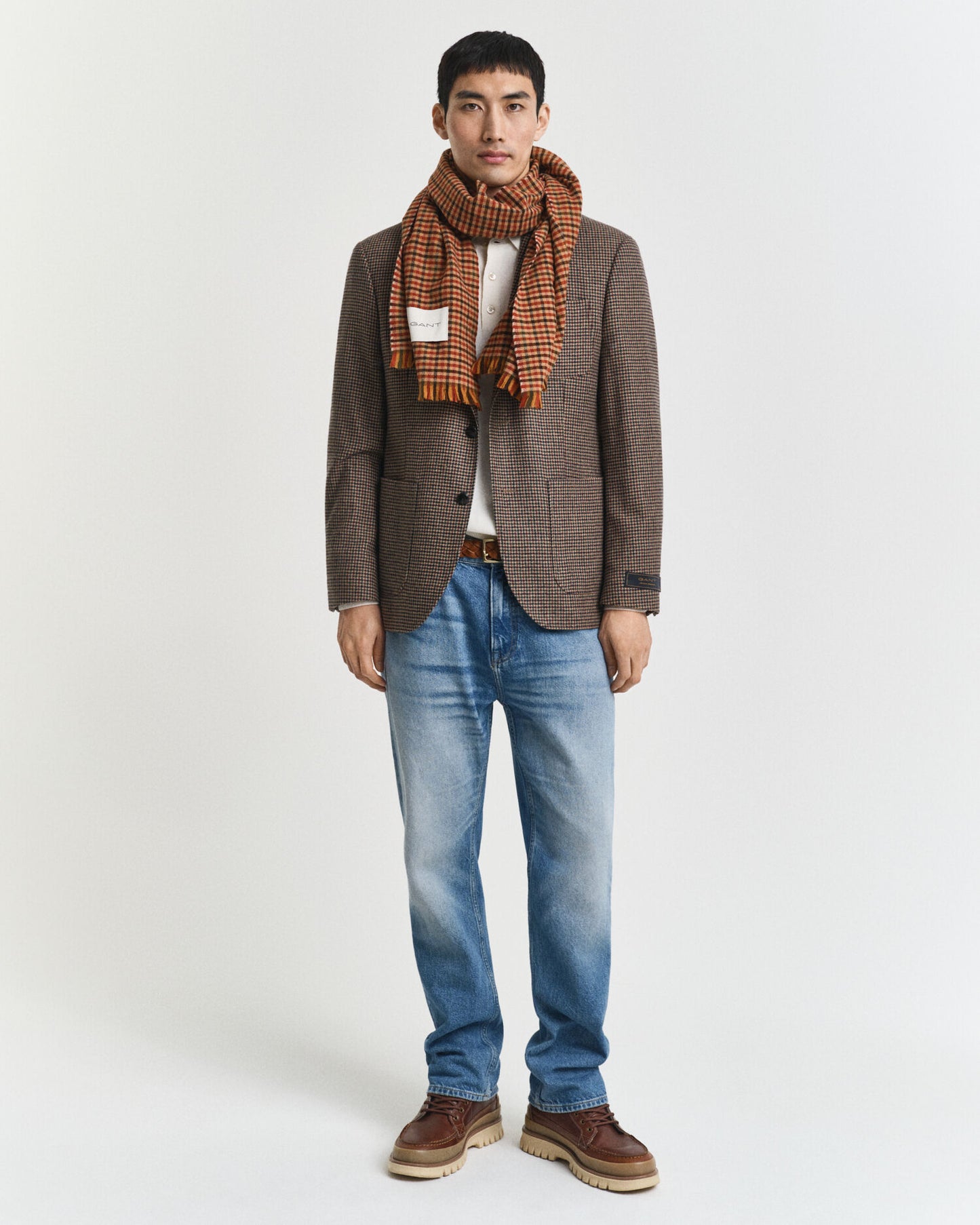 Slim-Fit Blazer mit Hahnentrittmuster
