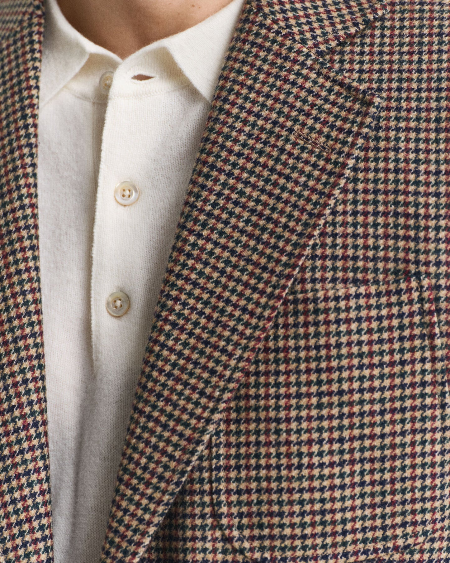 Slim-Fit Blazer mit Hahnentrittmuster