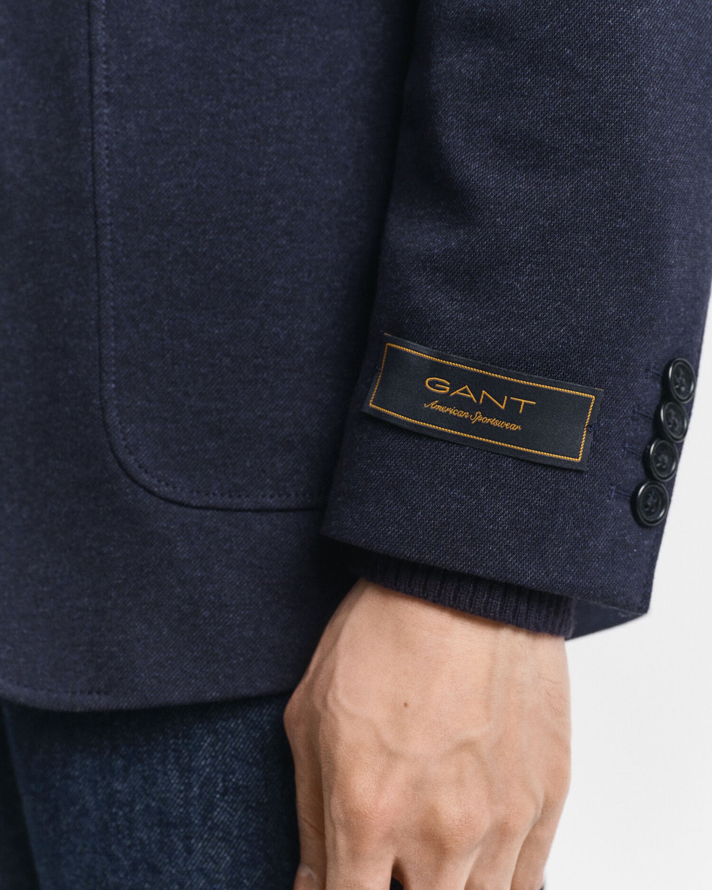 Blazer en jersey piqué bicolore coupe ajustée