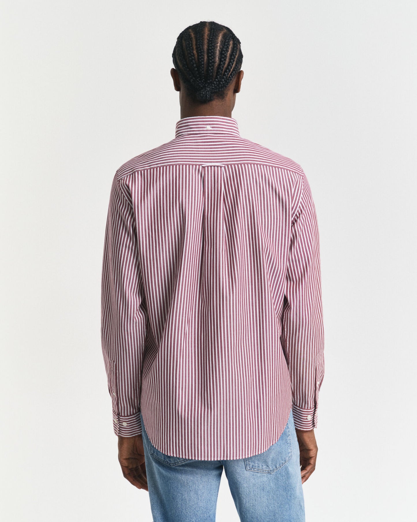 Chemise popeline rayée coupe droite