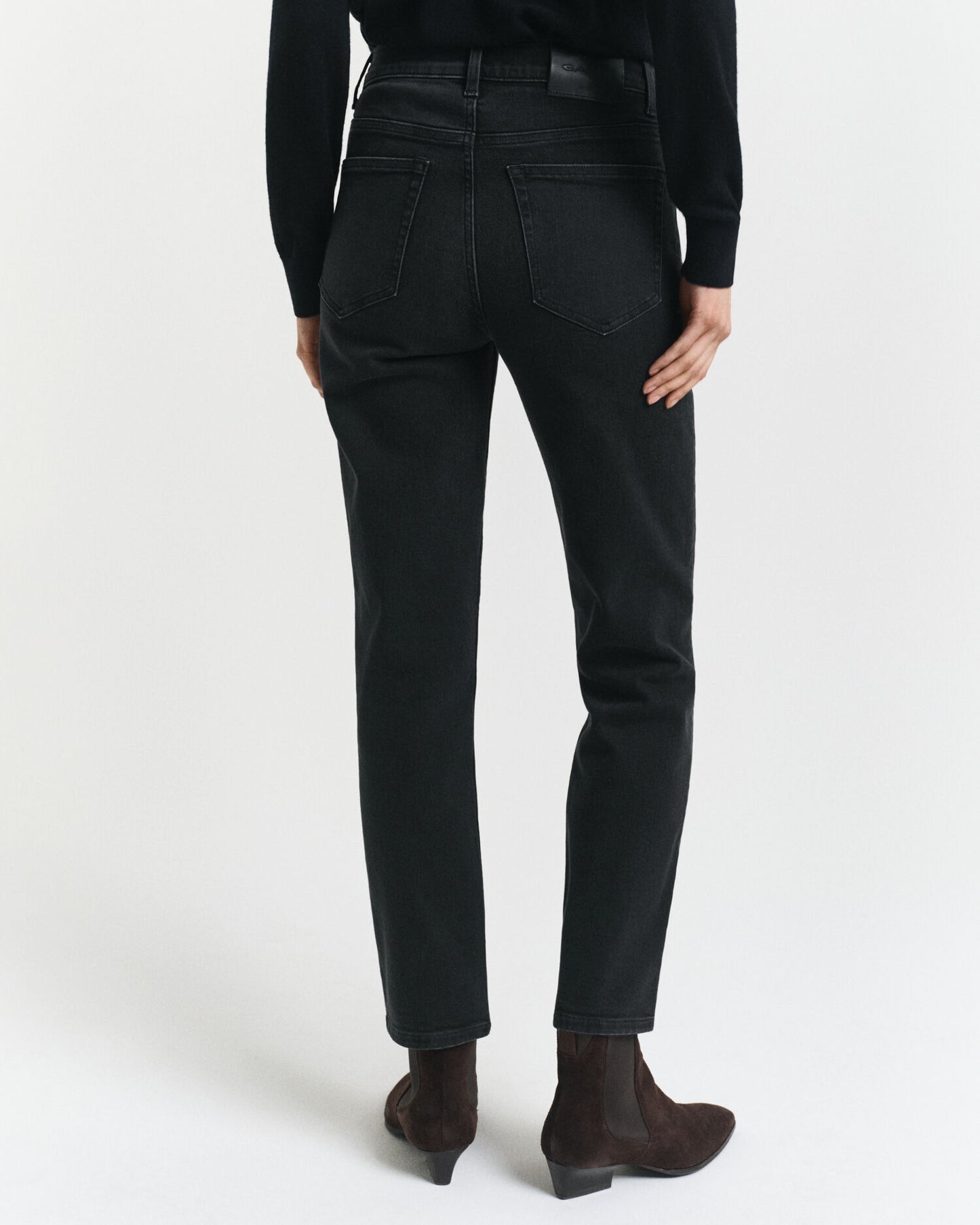 Slim Fit Cropped Black Jeans