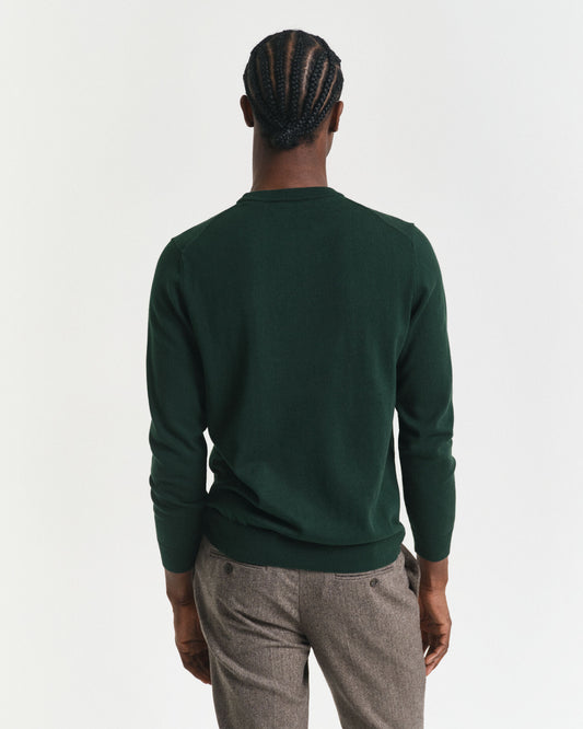 Klassischer Baumwollpullover mit Rundhalsausschnitt