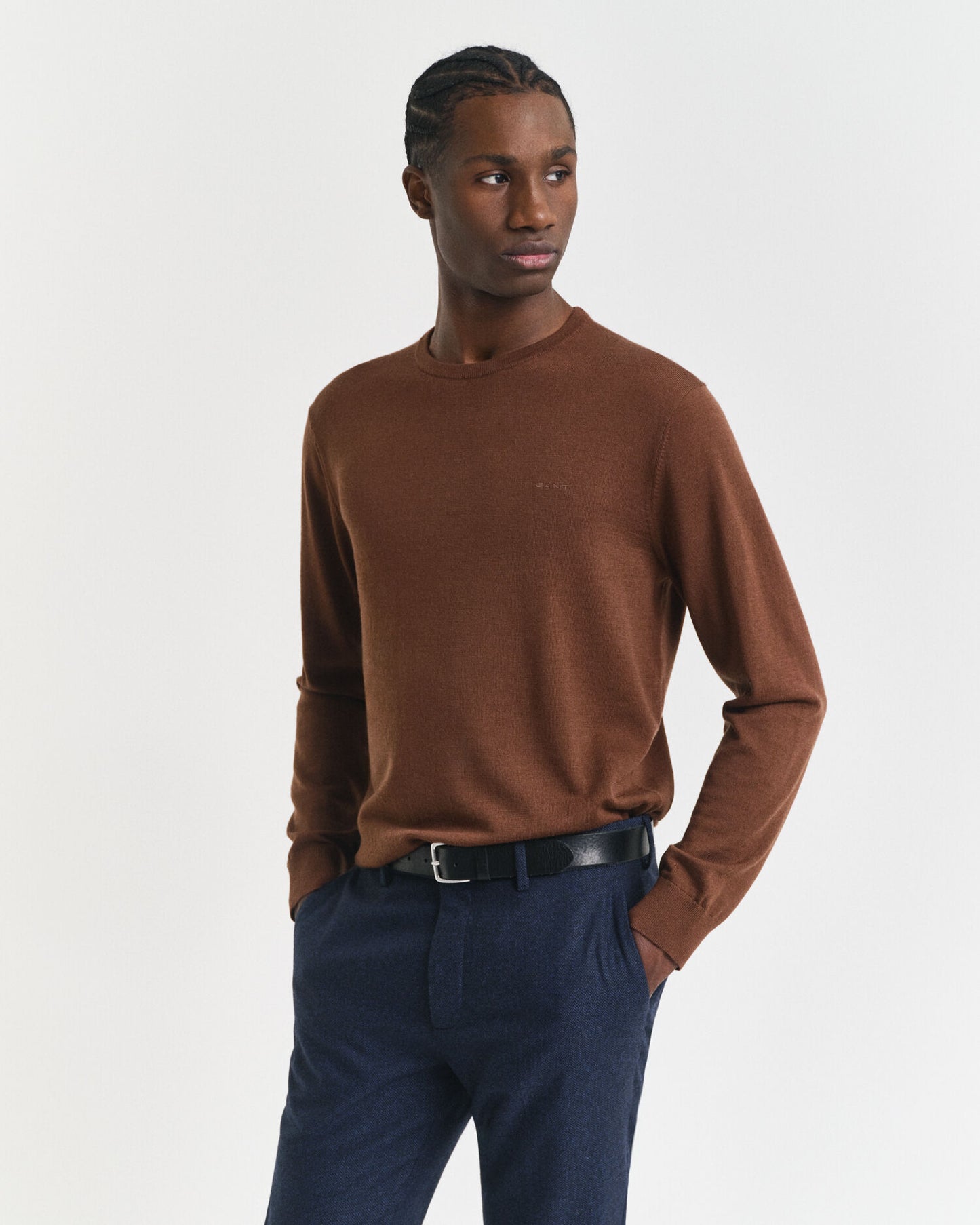 Pullover aus extrafeiner Merinowolle mit Rundhalsausschnitt