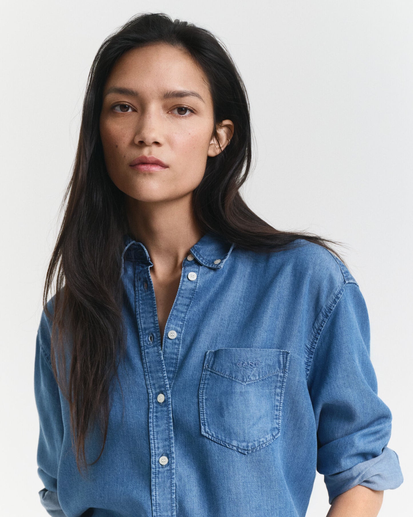 Chemise indigo coupe décontractée
