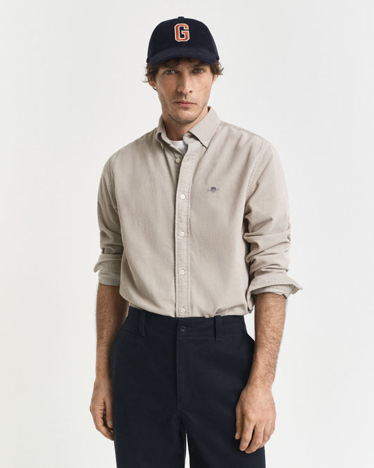 Chemise en velours côtelé de coton à coupe droite