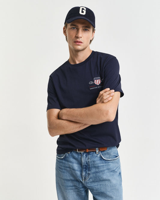 Besticktes Archivschild-T-Shirt
