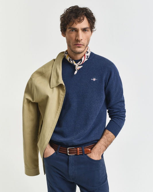 Klassischer Pullover mit Rundhalsausschnitt aus Baumwolle